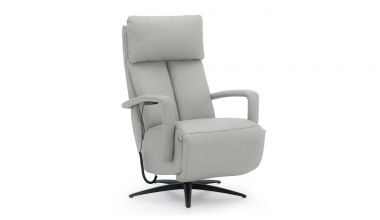 Gravity Fotel z Potrójnym Silnikiem, wyjątkowy fotel w łatwoczyszczącej tkaninie z potrójnym silnikiem, fotel z niezależnym ustawieniem podnóżka, zagłówka i oparcia, fotel rozkładający się do pozycji horyzontalnej tylko w Delux Deco