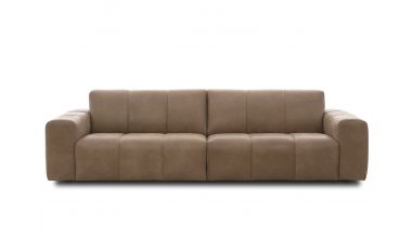 Baxter Luksusowa Skórzana Sofa 228 cm kolor Chestnut