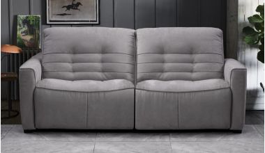 Rosetta sofa 3 osobowa z funkcją relaks, 2 siedziska, zamszowa sofa, bardzo wygodna sofa, wyjątkowo wygodna sofa, systemy relaks na każdym siedzisku, sofa łatwa do utrzymaniu w czystości, elektryczne systemy relaks, sterowanie systemem relaks ukryte w sie