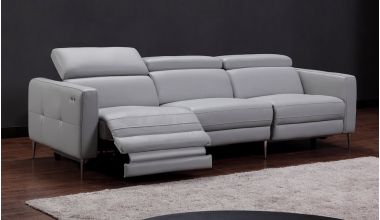 Certosa Sofa 4 osobowa z Funkcją Relaks, skórzana sofa z funkcją relaks, sofa z elektryczną funkcją relaks, system relaks w podnóżkach sofy, sofa z relaks od Delux Deco, sofa z regulowanymi zagłówkami