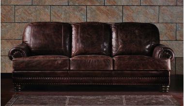 Chambers piękna sofa 3 osobowa, sofa skórzana vinage, sofa skórzana wypełniona pierzem, sofa skórzana z naturalnym wypełnieniem tylko w Delux Deco