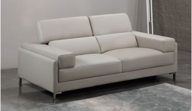 Clio Skórzana Sofa 2 Osobowa, skórzana sofa z poduszkami podparciowymi, skórzana sofa z poduszkami podpierającymi lędźwia, sofa z podwójnym podłokietnikiem, sofa w włoskiej skóry tylko w Delux Deco