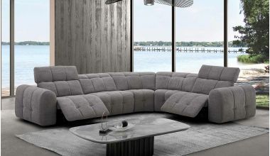 Cloud Duża Zakrzywiona Sofa z Funkcją Relaks Tkanina