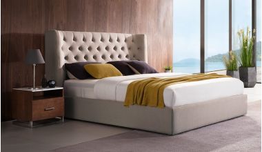 Corinthia tapicerowane łóżko, piękne tapicerowane łóżko z pojemnikiem, tapicerowane łóżko z USB, łóżko tapicerowane z podświetleniem