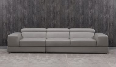 Domino piękna skórzana sofa 4 osobowa, skórzana sofa z regulowanymi zagłówkami, sofa z włoskiej skóry, sofa ze skóry grupy Mastrotto tylko w Delux Deco
