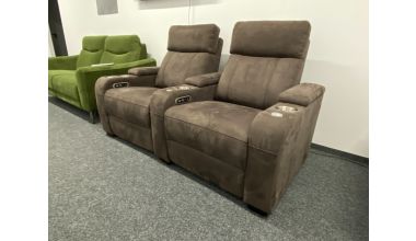Genesis Fotele Kinowe 2 Siedziska - podwójny silnik zamsz Choco Corduroy