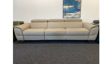 Vinelli Skórzana Sofa z Funkcją Spania i Relaks kolor Dove