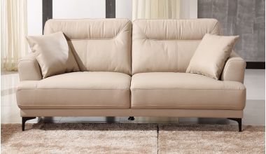 Oskar Sofa 2 Osobowa włoski design, piękna skóra, piękne wykończenia z metalowymi nóżkami, czarne metalowe nóżki, Oskar tylko w Delux Deco