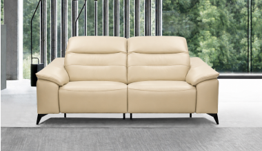 Fanelli sofa 3 osobowa z funkcją relaks,  Fanelli sofa do salonu, Fanelli sofa z szerokimi podłokietnikami, Fanelli sofa z kątowymi nóżkami, piękna szeroka sofa Fanelli, skórzana sofa Fanelli