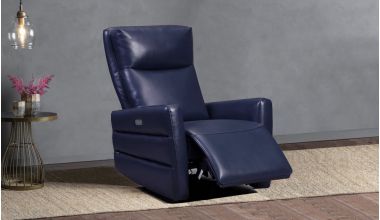 Larson Fotel z Funkcją Relaks, fotel w eko skórze, elektryczna funkcja relaks w podnóżku, fotel z wygodnym oparciem tylko w Delux Deco