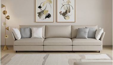 Millau Sofa, Sofa z pierzem, Sofa z naturalnym pierzem kaczym i gęsim, Sofa żakardowa ze zdejmowanymi pokrowcami, Sofa  welurowa ze zdejmowanymi pokrowcami Delux Deco