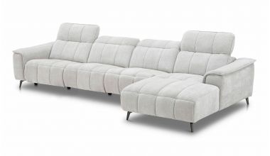 Duży lekki narożnik w jasnej tkaninie - Mobo Delux Deco