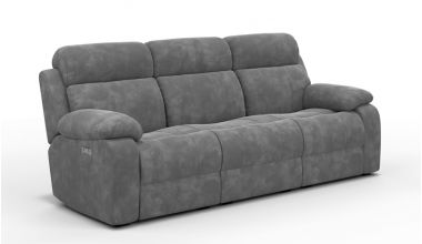 Novell Zamszowa Sofa 3 z Funkcją Relaks