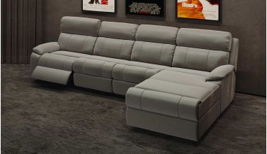 Novell Narożnik Modułowy z funkcją relaks, jakość mechanizmów relaks Leggett&Platt, fotele z pufiastymi poduszkami, wyjątkowo wygodna sofa relaks, sofa z szerokimi siedziskami, sofa w skórze licowej premium, sofa z USB i konsolą