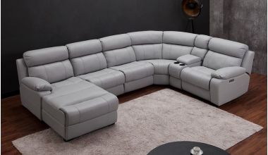 Novell Narożnik Kształt U z Funkcją Relaks Soft Grey