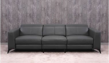 Palazzo Sofa z podwójną funkcją relaks, sofa z podwójnymi silnikiem, sofa z otwieranym zagłówkiem i podnóżkiem, sofa 4 osobowa, sofa z włoskiej skóry, sofa z kątowymi nóżkami, sofa z czarnymi nóżkami, piękna wygodna sofa