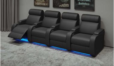 Paramount Plus Domowy Fotel Kinowy z Funkcją Relaks, kinowy fotel skórzany, fotel relax, fotel relaks, fotel z otwieranym podnóżkiem, fotel z elektryczna funkcją relaks, fotel z uchwytami na kubki  fotel z USB, dwa skórzane fotele kinowe relaks