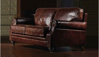Portland piękna sofa 3 osobowa, sofa skórzana vinage, sofa skórzana wypełniona pierzem, sofa skórzana z naturalnym wypełnieniem tylko w Delux Deco, skórzana sofa z nitami