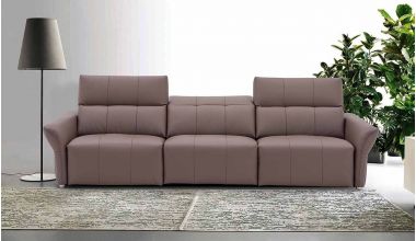 Prema Plus Sofa z Funkcją Relaks, luksusowa sofa relaks, skórzana sofa relax, sofa z manualnie regulowanym zagłówkiem, sofa z elektrycznie regulowanym podnóżkiem, sofa we włoskiej skórze Gruppo Mastrotto, sofa z amerykańskim systemem relaks Legget&Platt t