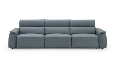 JENSON Sofa 3 Osobowa Relaks, skórzana sofa 2 osobowa relax, skórzana sofa relaks z systemem Leggett & Platt, sofa relax z szerokimi podłokietnikami, skórzana sofa relaks z regulowanymi zagłówkami wyłącznie w Delux Deco