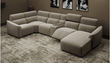 Showtime Sofa Kinowa Kształt U z Funkcją Relaks Tkanina