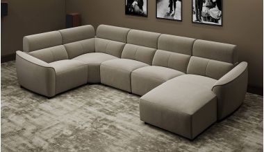 Showtime Narożnik Kształt U z Funkcją Relaks Tkanina