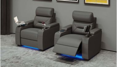 Universal Ultimate Domowe Fotele Kinowe, skórzany fotel rozkładany, fotel z podwójnym silnikiem, rozkładany podnóżek, rozkładany zagłówek, fotel z masażem, fotel z chłodziarką, fotel ze schowkiem, fotel z podświetleniem i schowkiem