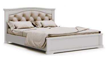 VENTO Piękne Dębowe łóżko, łóżko z miękkim wezgłowiem, łózko z pikowanym wezgłowiem, dębowe łóżko w 6 kolorach dębu, masywne dębowe łóżko wyłącznie w Delux Deco