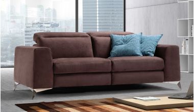 Verona Włoski Sofa 2 Osobowa, piękna włoska sofa z regulowanym zagłówkiem, włoska sofa z szerokim i głębokim siedziskiem tylko w Delux Deco, sofa we włoskiej skórze bydlęcej, sofa w welwecie, sofa w welurze, włoska sofa w zamszu