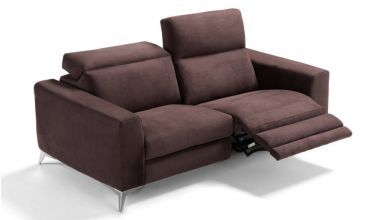 Verona Włoski Sofa 2 Osobowa z funkcją relaks Motion Italia, piękna włoska sofa z regulowanym zagłówkiem, włoska sofa z szerokim i głębokim siedziskiem tylko w Delux Deco, sofa we włoskiej skórze bydlęcej, sofa w welwecie, sofa w welurze, włoska sofa w za