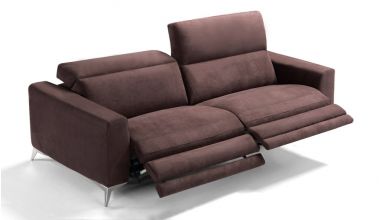 Verona Włoski Sofa 3 Osobowa z funkcją relaks Motion Italia, piękna włoska sofa z regulowanym zagłówkiem, włoska sofa z szerokim i głębokim siedziskiem tylko w Delux Deco, sofa we włoskiej skórze bydlęcej, sofa w welwecie, sofa w welurze, włoska sofa w za