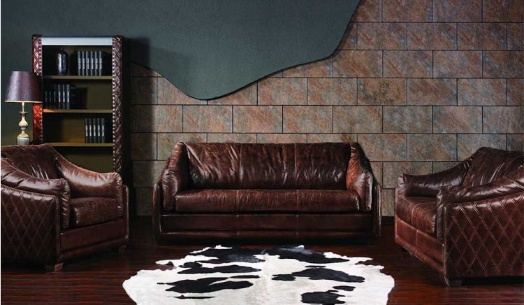 Hoxton Sofa 2 Osobowa | Skóra Vintage | Wytworna | Delux Deco Hoxton Sofa 2 Osobowa | Skóra Vintage | Wytworna | Delux Deco