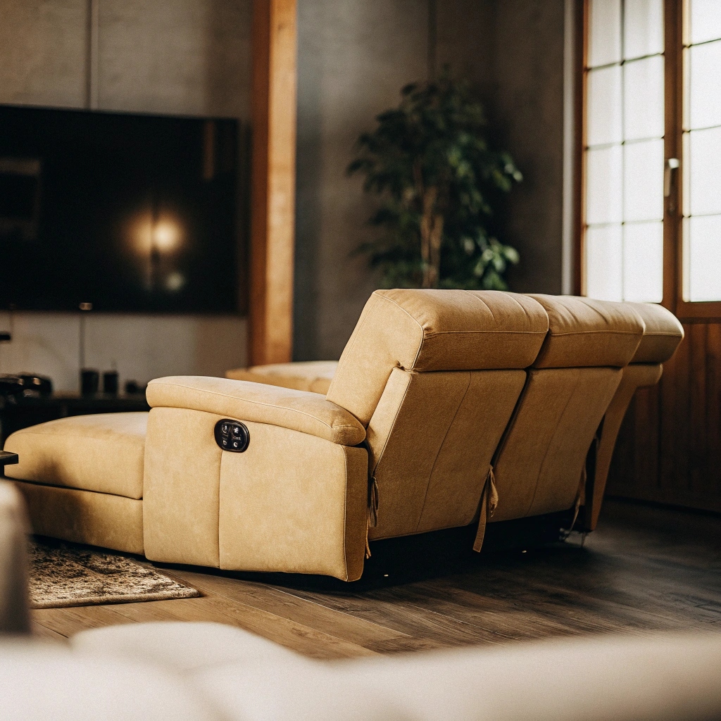 jasna sofa z funkcją relax